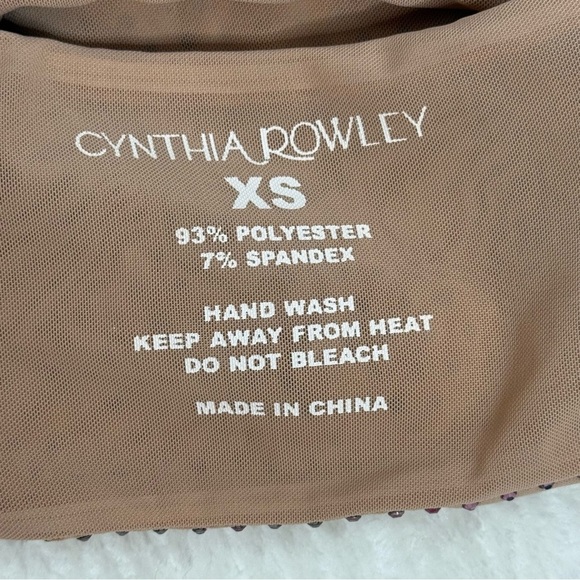 Cynthia Rowley Pink Rhinestone Mesh Bandeau Top size XS NWT - Picture 4 of 5